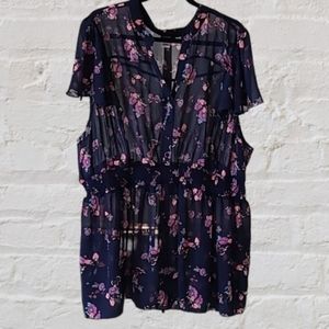 28. Torrid EUC size 5 blue chiffon top